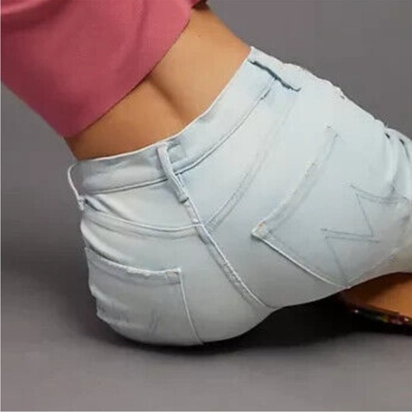 MOTHER The Pixie Tomcat Ankle Button Fly Jeans Pina Colada Paradise Size 25 - Picture 6 of 15